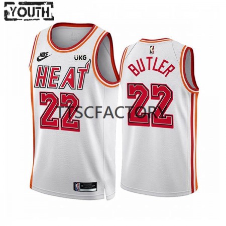 Camiseta Niños Miami Heat Jimmy Butler 22 Nike 2022-23 Classic Edition Blanco Swingman